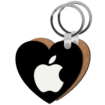 apple, Μπρελόκ Ξύλινο καρδιά MDF