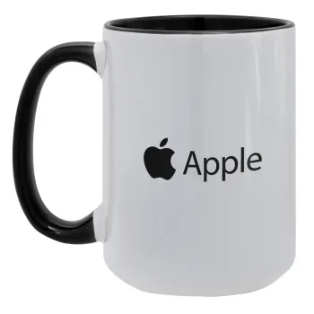apple, Κούπα Mega 15oz, κεραμική Μαύρη, 450ml