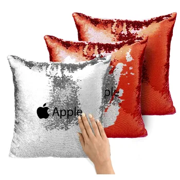 apple, Μαξιλάρι καναπέ Μαγικό Κόκκινο με πούλιες 40x40cm περιέχεται το γέμισμα