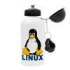 Linux, Μεταλλικό παγούρι ποδηλάτου, Λευκό, αλουμινίου 500ml