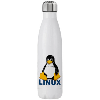 Linux, Μεταλλικό παγούρι θερμός (Stainless steel), διπλού τοιχώματος, 750ml
