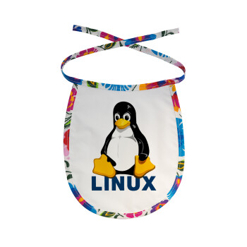 Linux, Σαλιάρα μωρού αλέκιαστη με κορδόνι Χρωματιστή