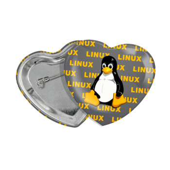 Linux, Κονκάρδα παραμάνα καρδιά (57x52mm)