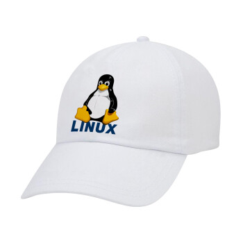 Linux, Καπέλο Baseball Λευκό (5-φύλλο, unisex)