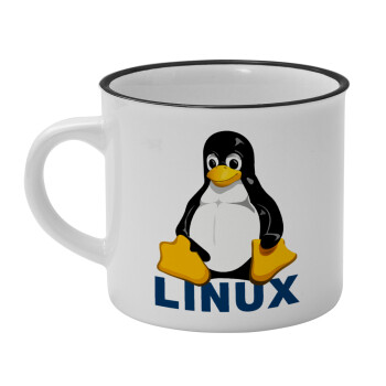 Linux, Κούπα κεραμική vintage Λευκή/Μαύρη 230ml