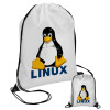 Linux, Τσάντα πουγκί με μαύρα κορδόνια 45χ35cm (1 τεμάχιο)