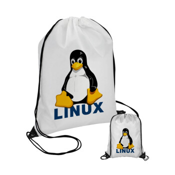 Linux, Τσάντα πουγκί με μαύρα κορδόνια 45χ35cm (1 τεμάχιο)