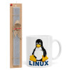 Linux, Πασχαλινό Σετ, Κούπα κεραμική (330ml) & πασχαλινή λαμπάδα αρωματική πλακέ (30cm) (ΓΚΡΙ)