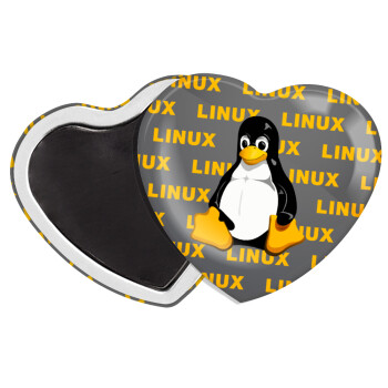 Linux, Μαγνητάκι καρδιά (57x52mm)