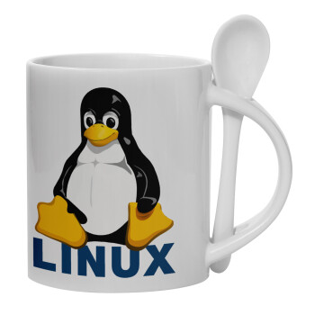 Linux, Κούπα, κεραμική με κουταλάκι, 330ml (1 τεμάχιο)