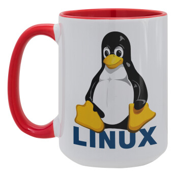 Linux, Κούπα Mega 15oz, κεραμική Κόκκινη, 450ml