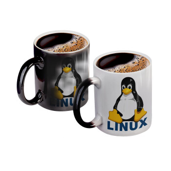 Linux, Κούπα Μαγική, κεραμική, 330ml που αλλάζει χρώμα με το ζεστό ρόφημα (1 τεμάχιο)