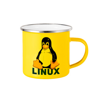 Linux, Κούπα Μεταλλική εμαγιέ Κίτρινη 360ml