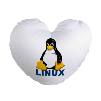 Linux, Μαξιλάρι καναπέ καρδιά 40x40cm περιέχεται το  γέμισμα