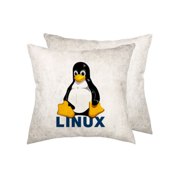 Linux, Μαξιλάρι καναπέ Δερματίνη Γκρι 40x40cm με γέμισμα