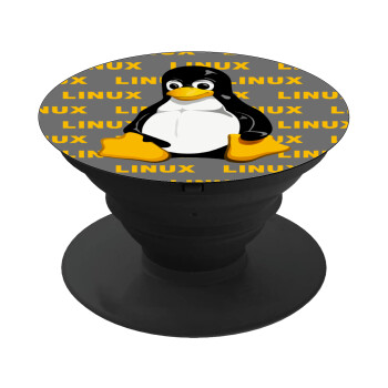 Linux, Pop Socket Μαύρο Βάση Στήριξης Κινητού στο Χέρι