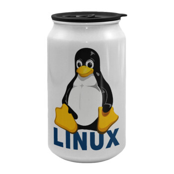 Linux, Κούπα ταξιδιού μεταλλική με καπάκι (tin-can) 500ml