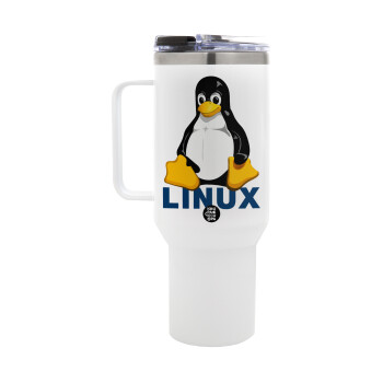 Linux, Mega Stainless steel Tumbler with lid, double wall 1,2L