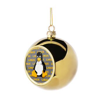 Linux, Χριστουγεννιάτικη μπάλα δένδρου Χρυσή 8cm
