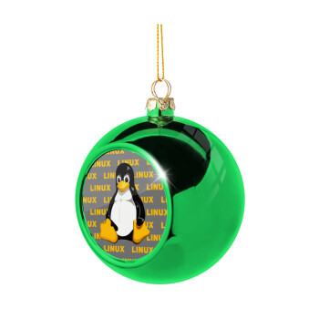Linux, Green Christmas tree ornament ball 8cm