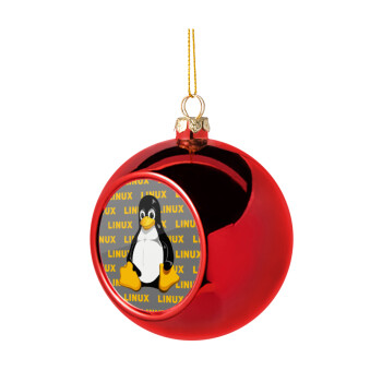 Linux, Χριστουγεννιάτικη μπάλα δένδρου Κόκκινη 8cm