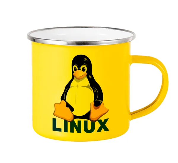 Linux — Yellow Enamel Metallic Cup 360ml