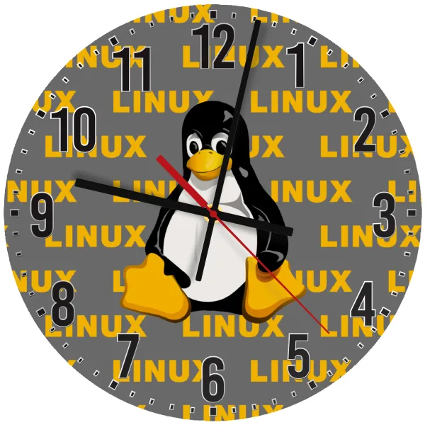 Linux — Wooden wall clock (30cm)