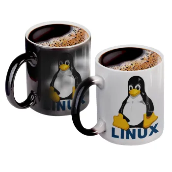 Linux, Κούπα Μαγική, κεραμική, 330ml που αλλάζει χρώμα με το ζεστό ρόφημα