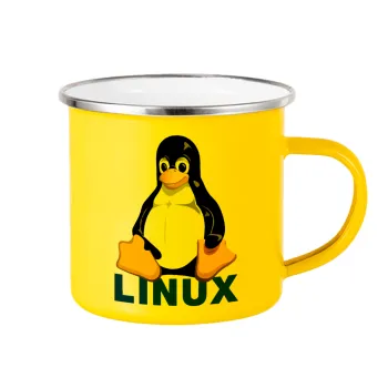 Linux, Κούπα Μεταλλική εμαγιέ Κίτρινη 360ml
