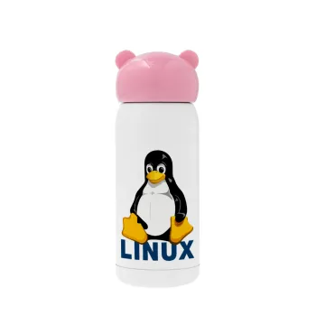 Linux, Ροζ ανοξείδωτο παγούρι θερμό (Stainless steel), 320ml