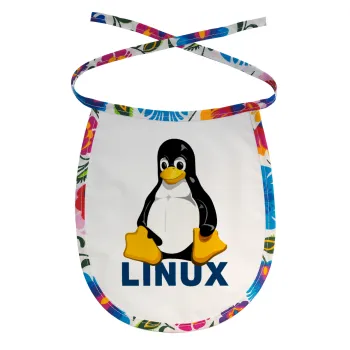 Linux, Σαλιάρα μωρού αλέκιαστη με κορδόνι Χρωματιστή