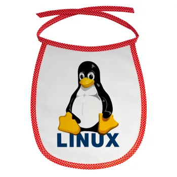 Linux, Σαλιάρα μωρού αλέκιαστη με κορδόνι Κόκκινη