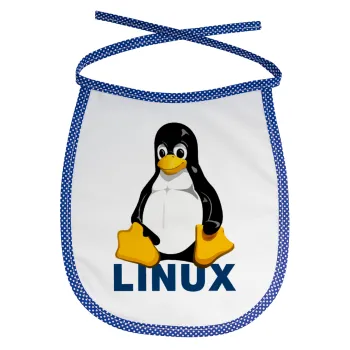 Linux, Σαλιάρα μωρού αλέκιαστη με κορδόνι Μπλε