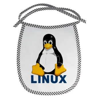 Linux, Σαλιάρα μωρού αλέκιαστη με κορδόνι Μαύρη