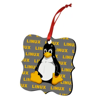 Linux, Christmas ornament polygon wooden 7.5cm