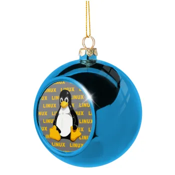 Linux, Στολίδι Χριστουγεννιάτικη μπάλα δένδρου Μπλε 8cm