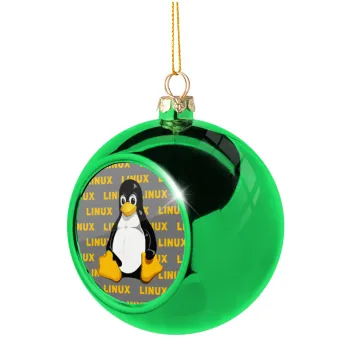 Linux, Green Christmas tree ornament ball 8cm