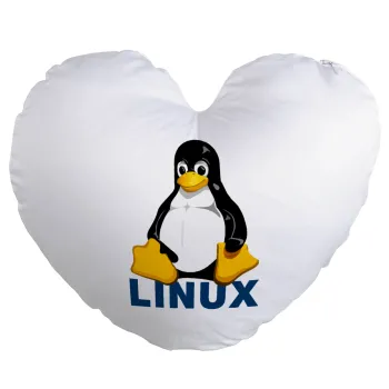 Linux, Μαξιλάρι καναπέ καρδιά 40x40cm περιέχεται το  γέμισμα