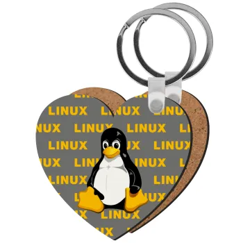 Linux, Μπρελόκ Ξύλινο καρδιά MDF