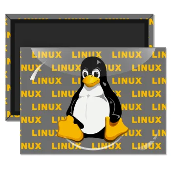 Linux, Ορθογώνιο μαγνητάκι ψυγείου διάστασης 9x6cm