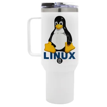 Linux, Mega Tumbler με καπάκι, διπλού τοιχώματος (θερμό) 1,2L