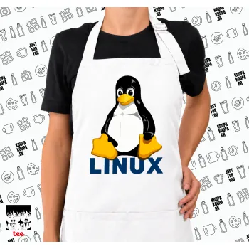 Linux, Ποδιά μακριά Σεφ ολόσωμη με τσέπες white (ΕΝΗΛΙΚΩΝ)
