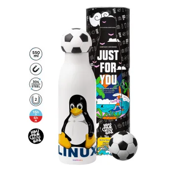 Linux, Μπάλα ποδοσφαίρου μεταλλικό παγούρι θερμός, διπλού τοιχώματος, 550ml