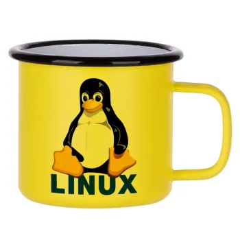Linux, Metallic enamel MATT Yellow cup 360ml