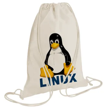 Linux, Τσάντα πλάτης πουγκί GYMBAG natural (28x40cm)