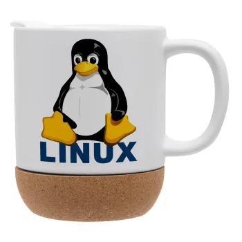 Linux, Κούπα, κεραμική με βάση φελού και καπάκι (ΜΑΤ), 330ml