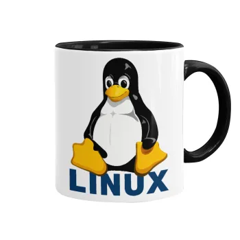 Linux, Mug colored black, ceramic, 330ml