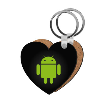 Android, Μπρελόκ Ξύλινο καρδιά MDF