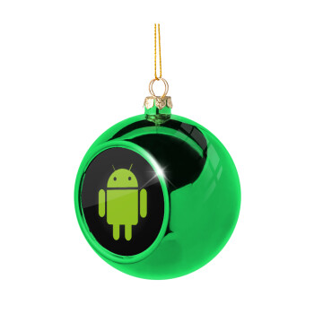 Android, Green Christmas tree ornament ball 8cm