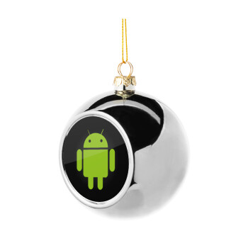 Android, Χριστουγεννιάτικη μπάλα δένδρου Ασημένια 8cm
